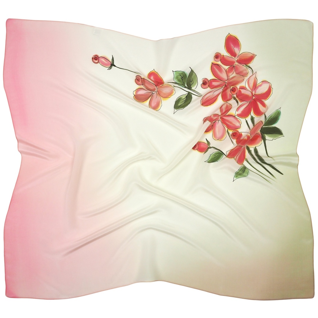 Apaszka jedwabna r�cznie malowana 88x82cm AM-1044